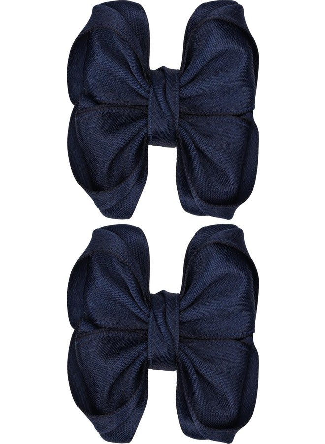 Zolyco Tiny 3 Inch Hair Clips Double Bow - Cute Lined Boutique Alligator Hairpin for Girls, Toddlers, and Little Teens - Kids Barrettes Set of 2 Small Stylish - Image 1